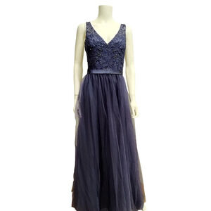 Morilee by Madeline Gardner Dress Beaded Lace Bodice Chiffon Skirt Size 16